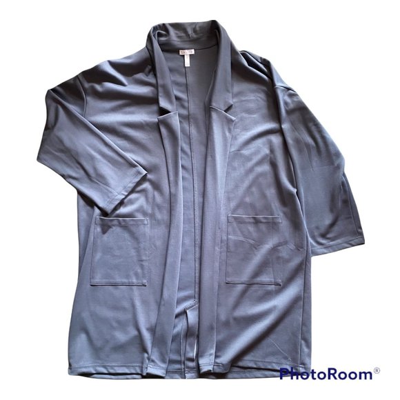 Leith Knit Blazer, Blue, 3X - Picture 2 of 5